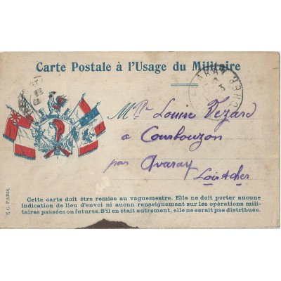 Carte postale à l'Usage du Militaire 1914-1918